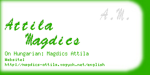 attila magdics business card